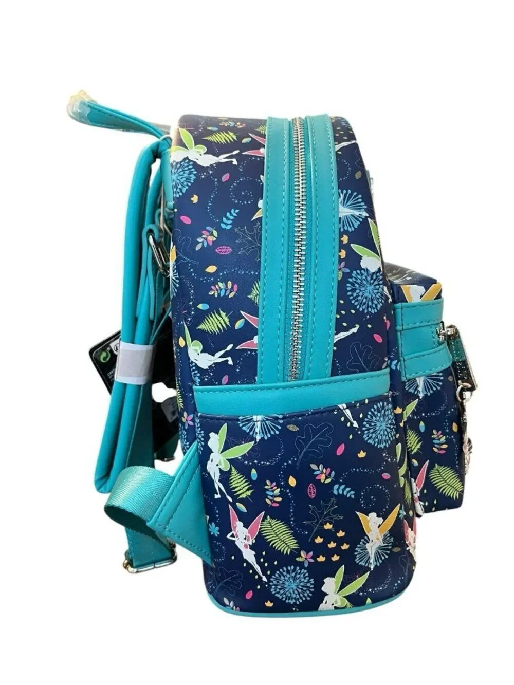 Loungefly Disney Peter Pan Teal Tinkerbell Glow In The Dark Mini Backpack NWT